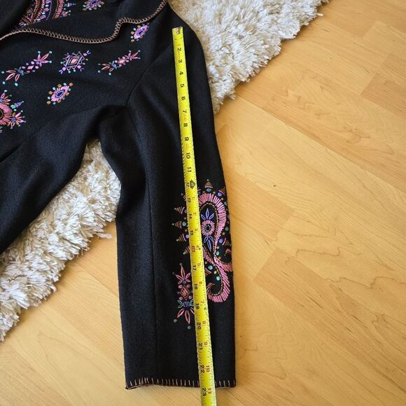 Bob Mackie Blazer Jacket Paisley Embroidered Size 1X Wool Blend Westerncore - Picture 7 of 12